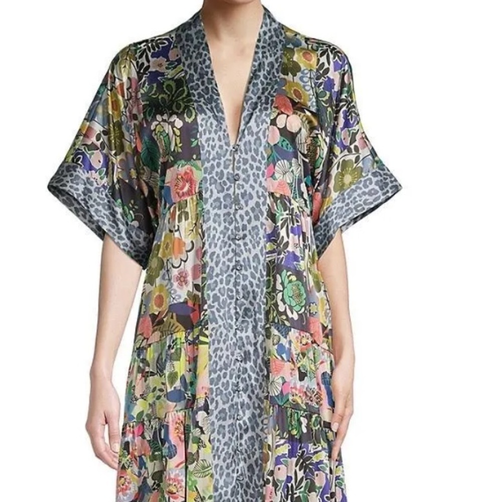 Johnny Was silk Chelsea Sea Gardens Kimono/dress NWT - Picture 8 of 13